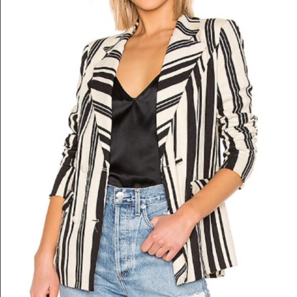 Rhea Blazer in Black Stripe